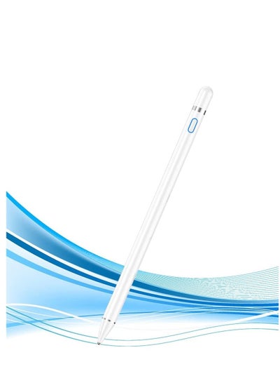 اشتري Active Stylus Pen,Stylus Pens for Touch Screens 1.45mm High Precision and Sensitivity Point Capacitive Stylus, for Most Touch Screen Device (White) في الامارات