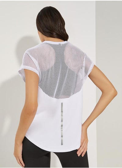 Buy Half Back Mesh & Reflective Strip Detail Top in Saudi Arabia