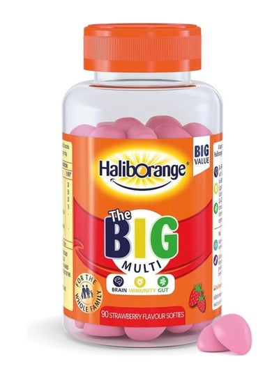 اشتري Big Multivitamin High Potency Formula with Vitamin A, Vitamin D Calcium  90 Chewable Tablets  Strawberry Flavor Daily Nutritional Support for Adults and Kids في الامارات