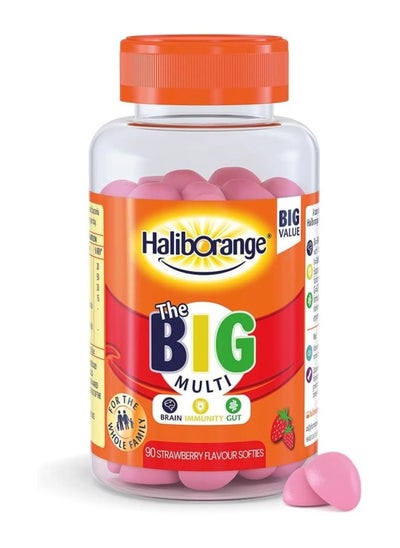 اشتري Big Multivitamin High Potency Formula with Vitamin A, Vitamin D Calcium  90 Chewable Tablets  Strawberry Flavor Daily Nutritional Support for Adults and Kids في الامارات