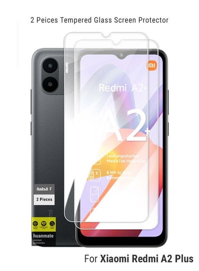 اشتري 2 Pieces Tempered Glass Screen Protector For Xiaomi Redmi A2 Plus Clear في السعودية
