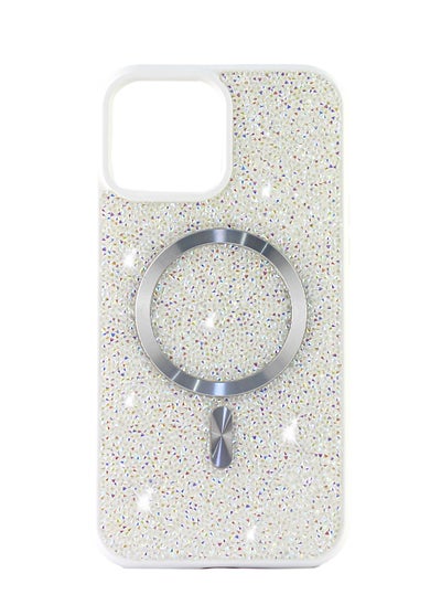 Buy Glitter Back Case For iPhone 11 Luxury Bling Glitter  Magnetic MagSafe Design Back Cover for Girls Women Bumper Anti-Scratch Bumper Slim Shell Phone Case (white) in Egypt