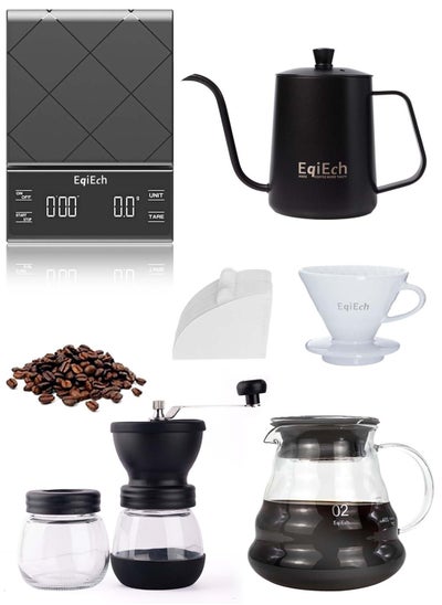 Buy Drip Coffee Maker Set V60 Size 02 Specialty Manual Pour Over Coffee Professional Tools Kit Barista 6 in 1 in UAE