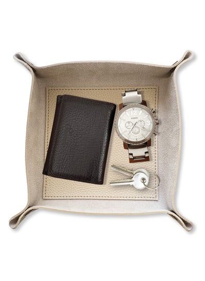 Buy Leather Organizer Catchall Tray (Cream) in UAE