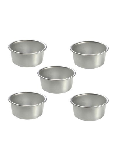 Buy 5-Piece Round Removable Bottom Mould Silver 2.5inch in Saudi Arabia