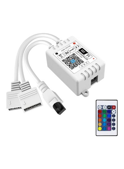 Buy Smart RGB WiFi LED Controller, 4-Pin Output, Compatible with Alexa/Google Home Assistant/IFTTT Android/iOS for SMD 3535 5050 2835 Color Changing LED Strip Lights, 24 Key Remote Control (2-Port) in UAE