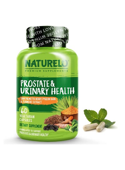 Buy Prostate And Urinary Health Saw Palmetto Berry, Pygeum Bark, Turmeric Extract - 60 Vegetarian Capsules in UAE