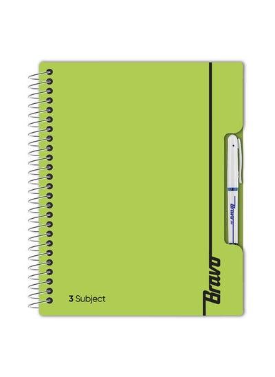 Buy New Bravo Notebook - Light Green Color - 3 Subjects in Egypt