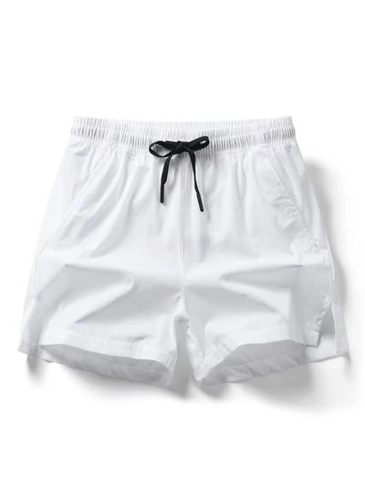 Buy 2024 Mens Summer Ice Silk Casual Shorts Elastic Running White in Saudi Arabia