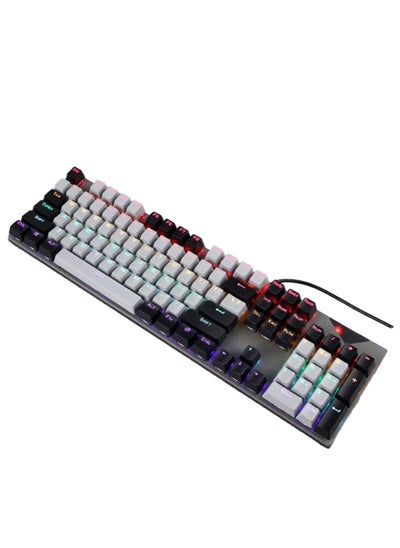 Buy FVQ302 Mixed Color Wired Mechanical Gaming Illuminated Keyboard (silver gray) in Egypt