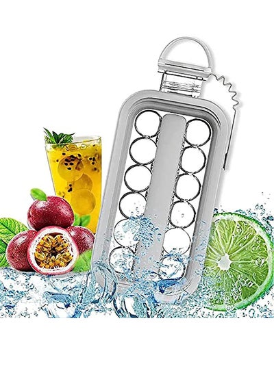 اشتري Ice Cube Molds 2 in 1 Portable Ice Ball Maker Easy to Make 17 Grids Reusable& Easy operation Suitable for Home Party Beer Whiskey Juice Champagne في الامارات