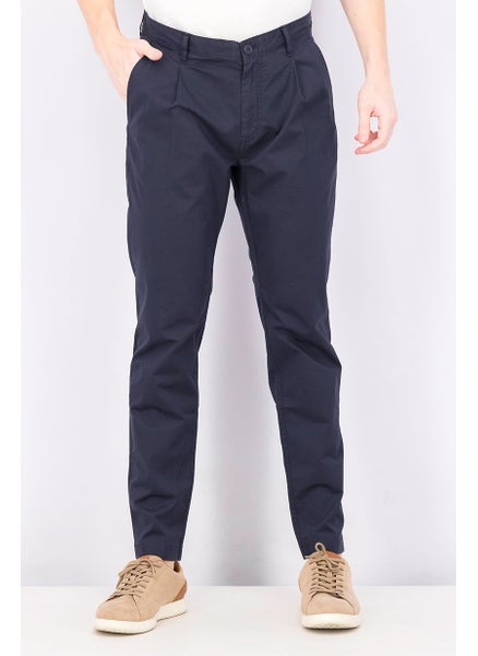 اشتري Men Regular Fit Plain Dress Pants, Dark Midnight Blue في الامارات