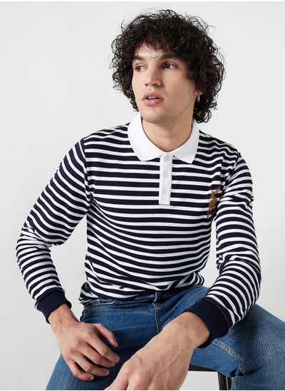 Buy Long Sleeve Striped Polo in UAE