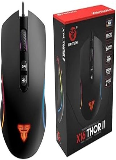 Buy Fantech X16 Thor Ii Macro Programmable Running RGB Chroma Gaming Mouse with USB Interface for Computer in Egypt