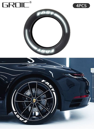 Buy 4 Pcs Wheel Rim Decal Stripes Set Sport Emblem Reflective Stickers,Wheels Tire Rim Safety Decoration Accessories,Automobile Decoration in UAE