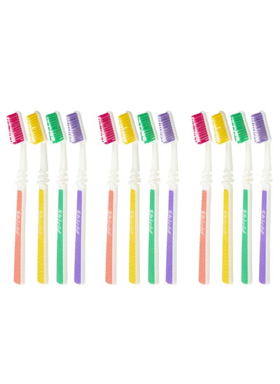 Buy Shield Care Flex Manual Toothbrush Value Pack, Full Multi-Level Filaments, Soft Bristles for Deep Cleaning, Designed to Improve Gum Health, Ideal for Adults - 12 Count (Pack of 1) in UAE