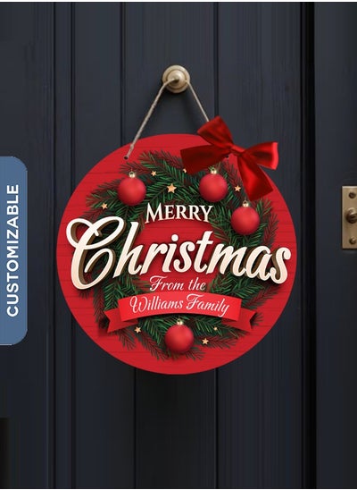 Buy Personalised Christmas Door Sign - Unique Christmas Home Decor with Custom Name in UAE