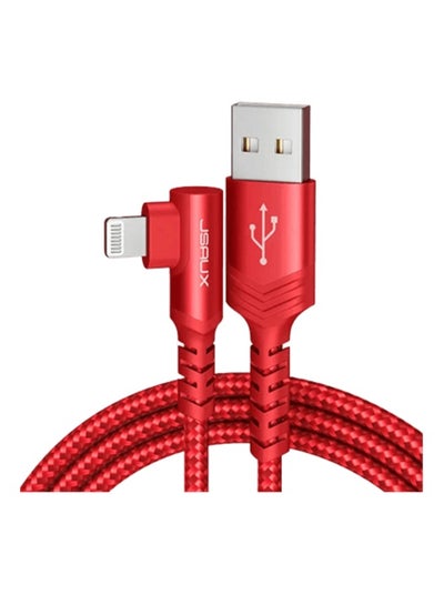 Buy Jsaux MFi USB-A to LIGHTNING 90° Nylon Right Angle Cable CL0145 1.2M RED in Egypt