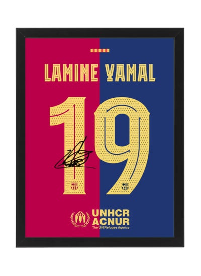 اشتري Lamine Yamal Barcelona Autographed Jersey - Framed Poster 30x40cm - Football Memorabilia, Soccer Collectible, Gift for Fans في الامارات