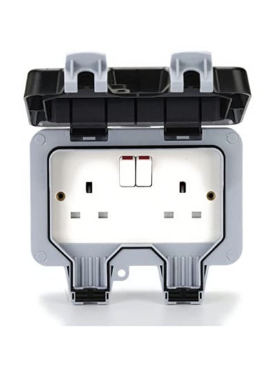 Buy Waterproof Outdoor Socket Rainproof Wall Electrical Outlets IP66 Switched Socket Covers 13A Outdoor Wall Weatherproof Plug Double Socket in UAE