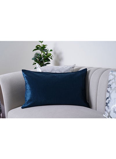 Buy Velveteen Cushion Cover 40x65Cm Dark Blue in UAE