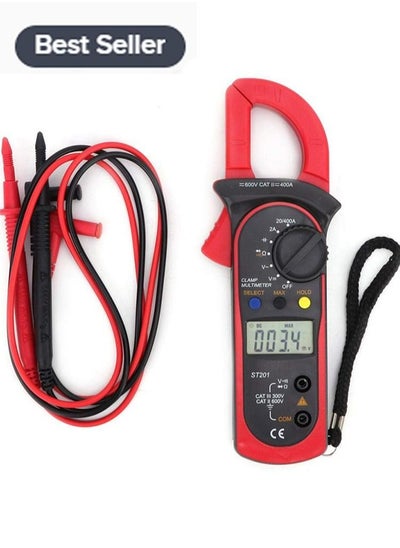 Buy Digital Clamp Meter, ST200 4000 Counts Multimeter Voltage Tester Amp Meter, Measuring AC DC Voltage Current Resistance Capacitance Diodes Frequency Continuity (Red) in Saudi Arabia