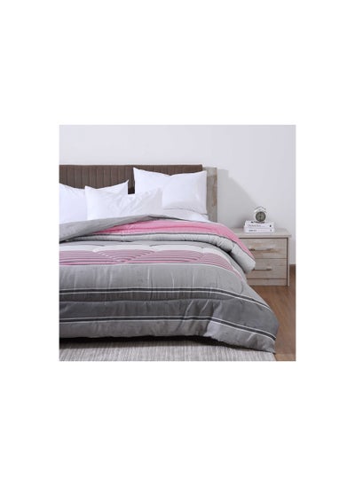 Buy Angle Printed Roll Comforter 150x220cm - Grey in UAE