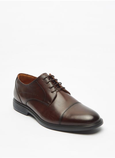 اشتري Solid Derby Shoes with Lace-Up Closure في الامارات