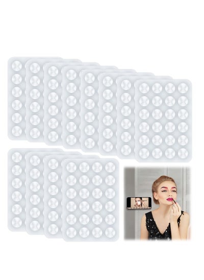 Buy 12 Pcs Adhesive Silicone Suction Cup, Suction Phone Case, Silicone Suction Phone Case Adhesive Mount, Non Slip Phone Suction Cup, Suitable for Bathroom Home Kitchen (White) in UAE