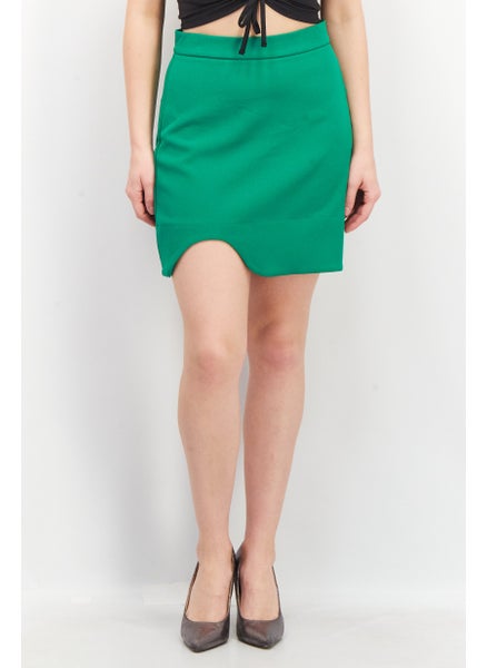 اشتري Women Solid Mini Skirts, Green في الامارات