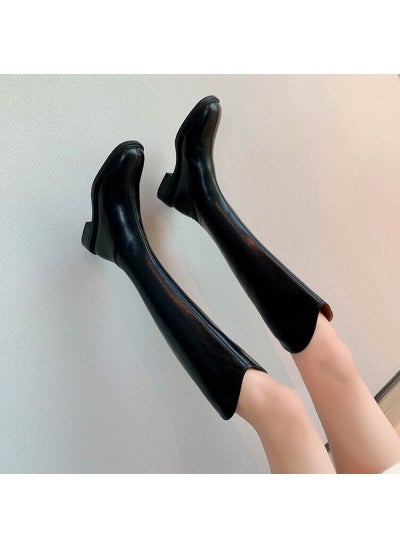 Buy 2023 Autumn-Thick Sole Over-Knee BootsBlack Black in UAE