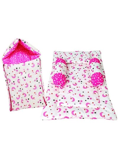 اشتري Baby Bedding Gift Pack Combo Of Bedding With 3 Pillow Set And Sleeping Bag Combo Of 2 في الامارات