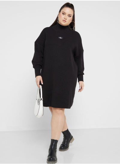 اشتري High Neck Knitted Sweater Dress في السعودية