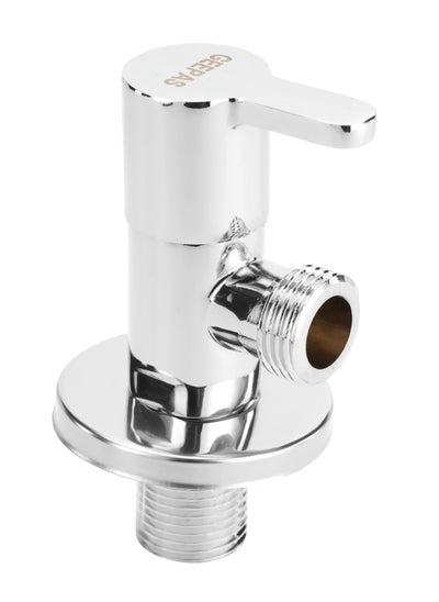 اشتري Geepas Angle Valve- GSW61132| Non-Ferrous Angle Valve for Toilets, Plumbing Fixtures| Chrome Plated Solid Knob with  Turn Ceramic Brass Cartridge|G1/2-G1/2 Connection| Suitable for Hot and Cold Water| في الامارات