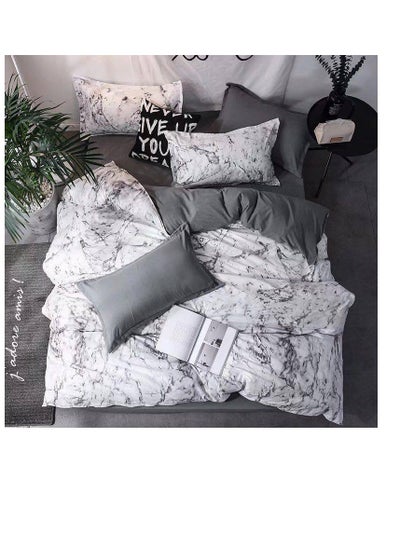 Buy Petals and Floral Designs Single-Size Duvet Cover Set, Multicolour -160x210cm, Fitted sheets size (120x200)+30cm Cotton+Polyester in UAE