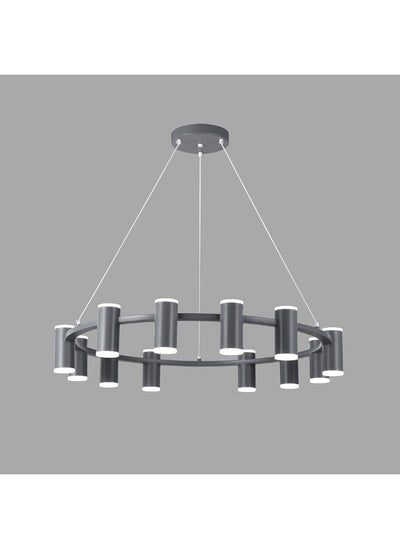 Buy Danube Home Luca Pendant Metal+Acrylic L80 Xw80 Xh15 Led Grey Bh1036/12 | Contemporary Pendant Lamps | Hanging Lanterns | Modern Design Indoor Lighting For Bedroom Dining Living Room in UAE