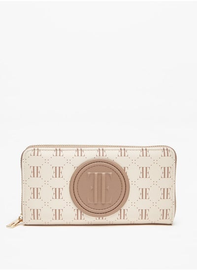 Buy Women Monogram Printed Zip Around Wallet in Saudi Arabia