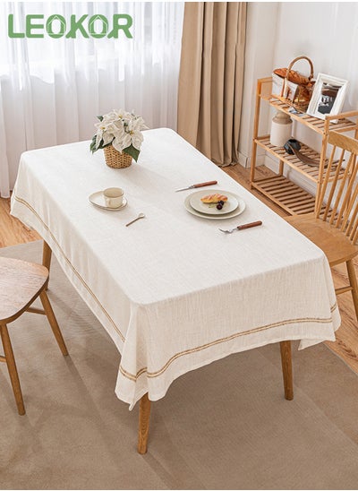 Buy Rectangle Cotton Linen Tablecloths Dust-Proof Shrink-Proof  Table Cloth 140*200CM in Saudi Arabia