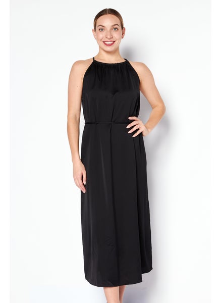 Buy Women Solid Midi Dress, Black in UAE