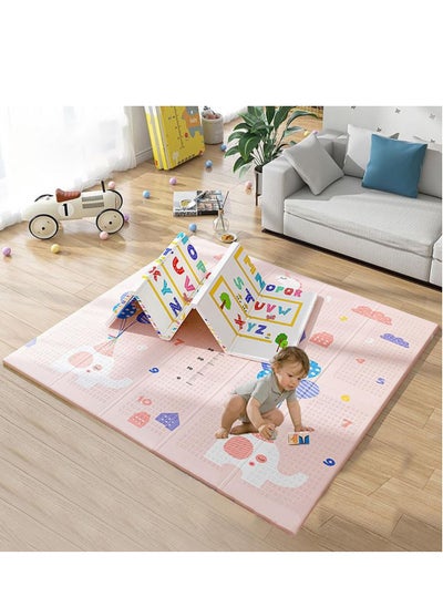 Buy Baby Play Mat, Foldable Crawling Carpet Puzzle Mat, Educational Kids Activity Rug Blanket Floor Games Toys 200 * 180 * 1cm (Pink) in Saudi Arabia