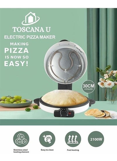 Buy Arabic Bread / Roti / Tortilla and Pizza Maker 2 in 1 2100 Watt White TC-9958 in Saudi Arabia