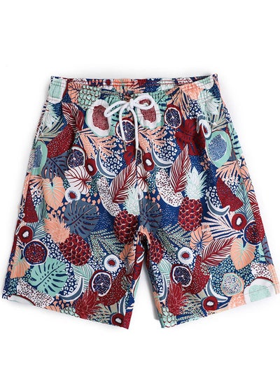 Buy Sport Loose Breathable Swimming Printed Shorts Red in Saudi Arabia