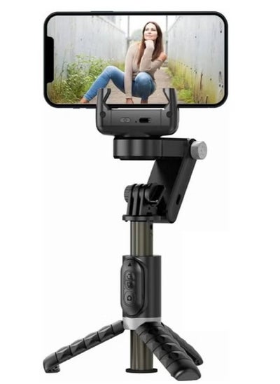 Buy Q18 Desktop Tripod Gimbal Stabilizer with 360° Rotation, Wireless Remote & Auto-Tracking – Portable Smartphone Stabilizer with Fill Light for iPhone & Android in UAE