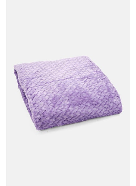 اشتري Single Premium Quality Jacquard Blanket 150 x 200 cm, Purple في الامارات