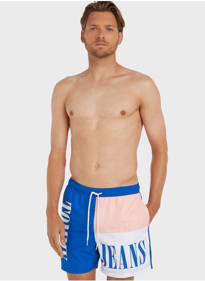 Buy Logo Color Block Swim Shorts in UAE