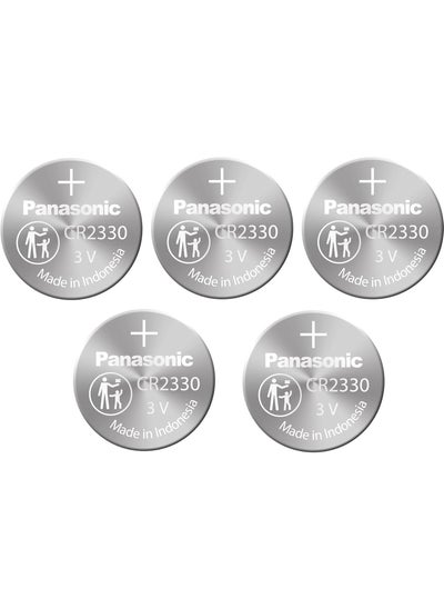 اشتري 5-Pieces Panasonic CR2330 Lithium 3V Indonesia Batteries في الامارات