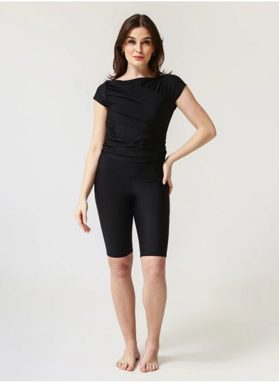 Buy Women Half Sleeves Lycra Swimsuit With short in Egypt