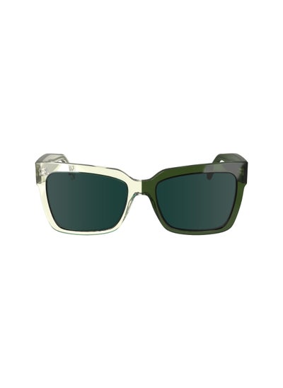 اشتري FULL RIM ACETATE MODIFIED RECTANGLE CALVIN KLEIN JEANS SUN CKJ24606S  5418 (008) CRYSTAL TO GREEN في الامارات