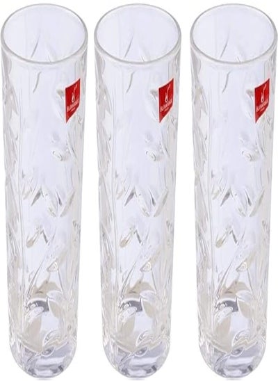 Buy Glass Cup Set, 7.5 x 14.5 cm - 3 Pieces in Egypt