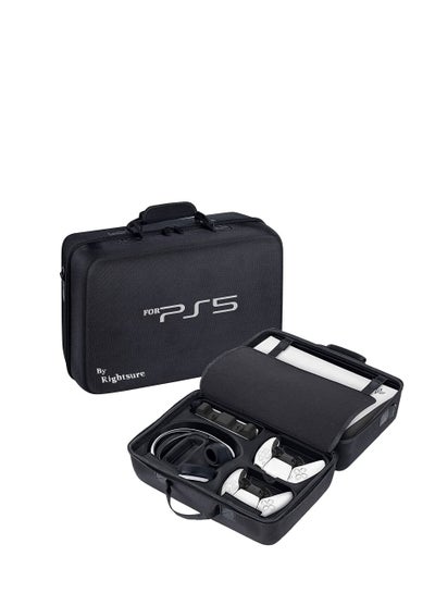 Buy Rightsure Carrying Case for PS5, EVA Travel Case Bag Compatible Playstation 5 Console Digital Edition, Adjustable Handle Bag for PS5 with Strap (Black) in Saudi Arabia